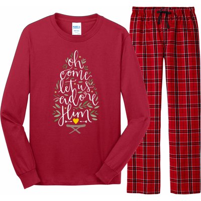 Adore Him Baby Jesus Christmas Long Sleeve Pajama Set