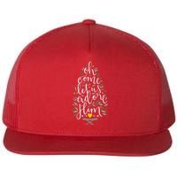 Adore Him Baby Jesus Christmas Flat Bill Trucker Hat