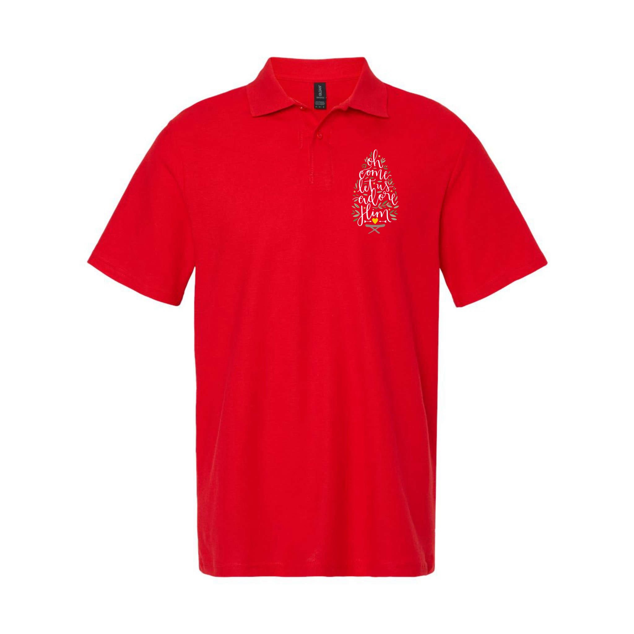 Adore Him Baby Jesus Christmas Polo