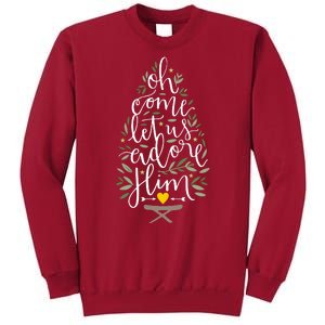 Adore Him Baby Jesus Christmas Tall Sweatshirt