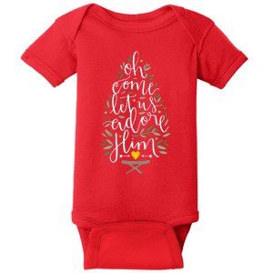 Adore Him Baby Jesus Christmas Baby Bodysuit