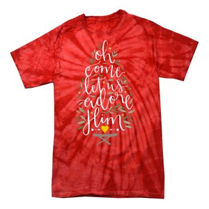 Adore Him Baby Jesus Christmas Tie-Dye T-Shirt