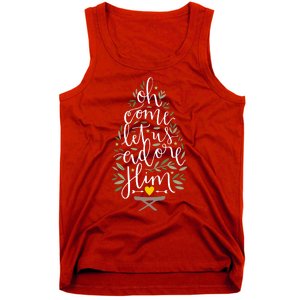 Adore Him Baby Jesus Christmas Tank Top