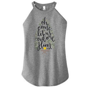 Adore Him Baby Jesus Christmas Women's Perfect Tri Rocker Tank