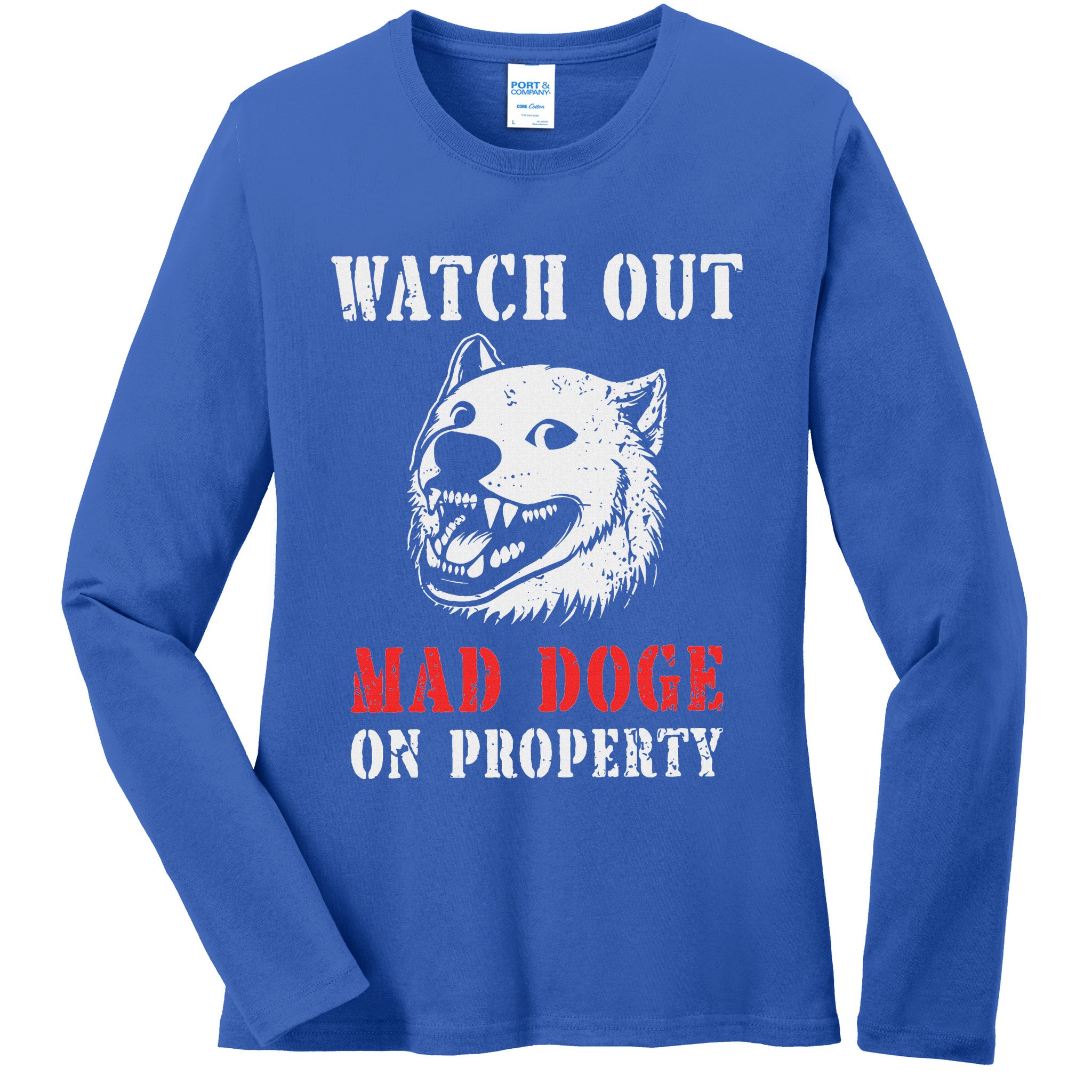 Anti Doge Pro Doge Sign Ladies Long Sleeve Shirt