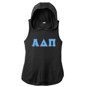 Alpha Delta Pi Adelphean Blue Letters Sorority Adpi Greek Ladies PosiCharge Tri-Blend Wicking Draft Hoodie Tank