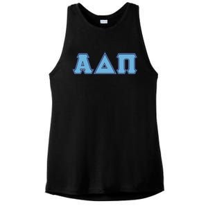 Alpha Delta Pi Adelphean Blue Letters Sorority Adpi Greek Ladies PosiCharge Tri-Blend Wicking Tank