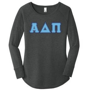 Alpha Delta Pi Adelphean Blue Letters Sorority Adpi Greek Women's Perfect Tri Tunic Long Sleeve Shirt