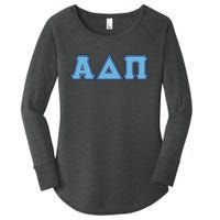 Alpha Delta Pi Adelphean Blue Letters Sorority Adpi Greek Women's Perfect Tri Tunic Long Sleeve Shirt