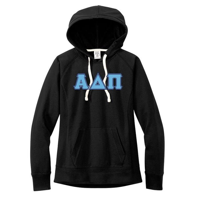 Alpha Delta Pi Adelphean Blue Letters Sorority Adpi Greek Women's Fleece Hoodie