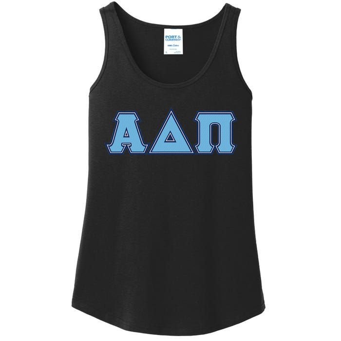 Alpha Delta Pi Adelphean Blue Letters Sorority Adpi Greek Ladies Essential Tank