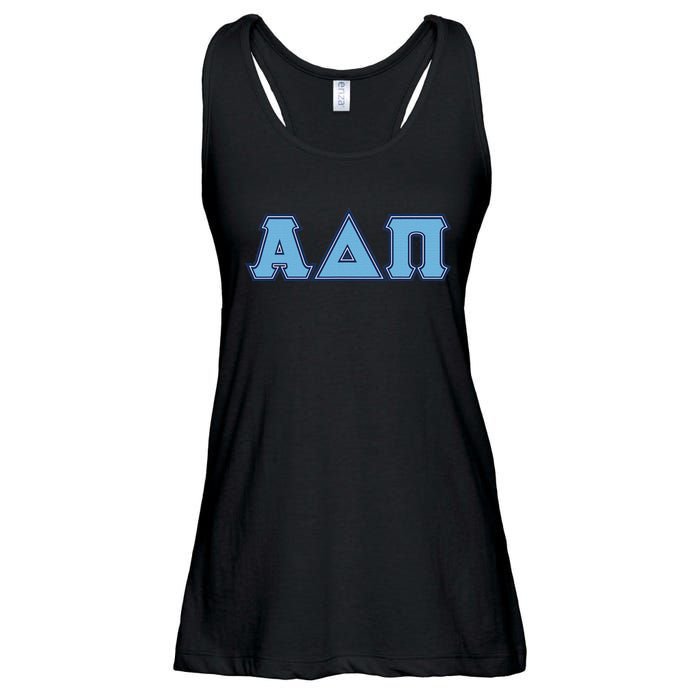 Alpha Delta Pi Adelphean Blue Letters Sorority Adpi Greek Ladies Essential Flowy Tank