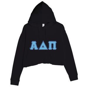 Alpha Delta Pi Adelphean Blue Letters Sorority Adpi Greek Crop Fleece Hoodie