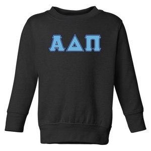 Alpha Delta Pi Adelphean Blue Letters Sorority Adpi Greek Toddler Sweatshirt