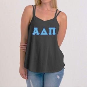 Alpha Delta Pi Adelphean Blue Letters Sorority Adpi Greek Women's Strappy Tank