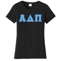 Alpha Delta Pi Adelphean Blue Letters Sorority Adpi Greek Women's T-Shirt