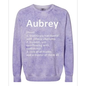 AUBREY Definition Personalized Name Funny Birthday Gift Idea Colorblast Crewneck Sweatshirt