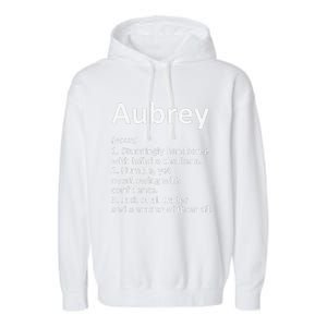 AUBREY Definition Personalized Name Funny Birthday Gift Idea Garment-Dyed Fleece Hoodie