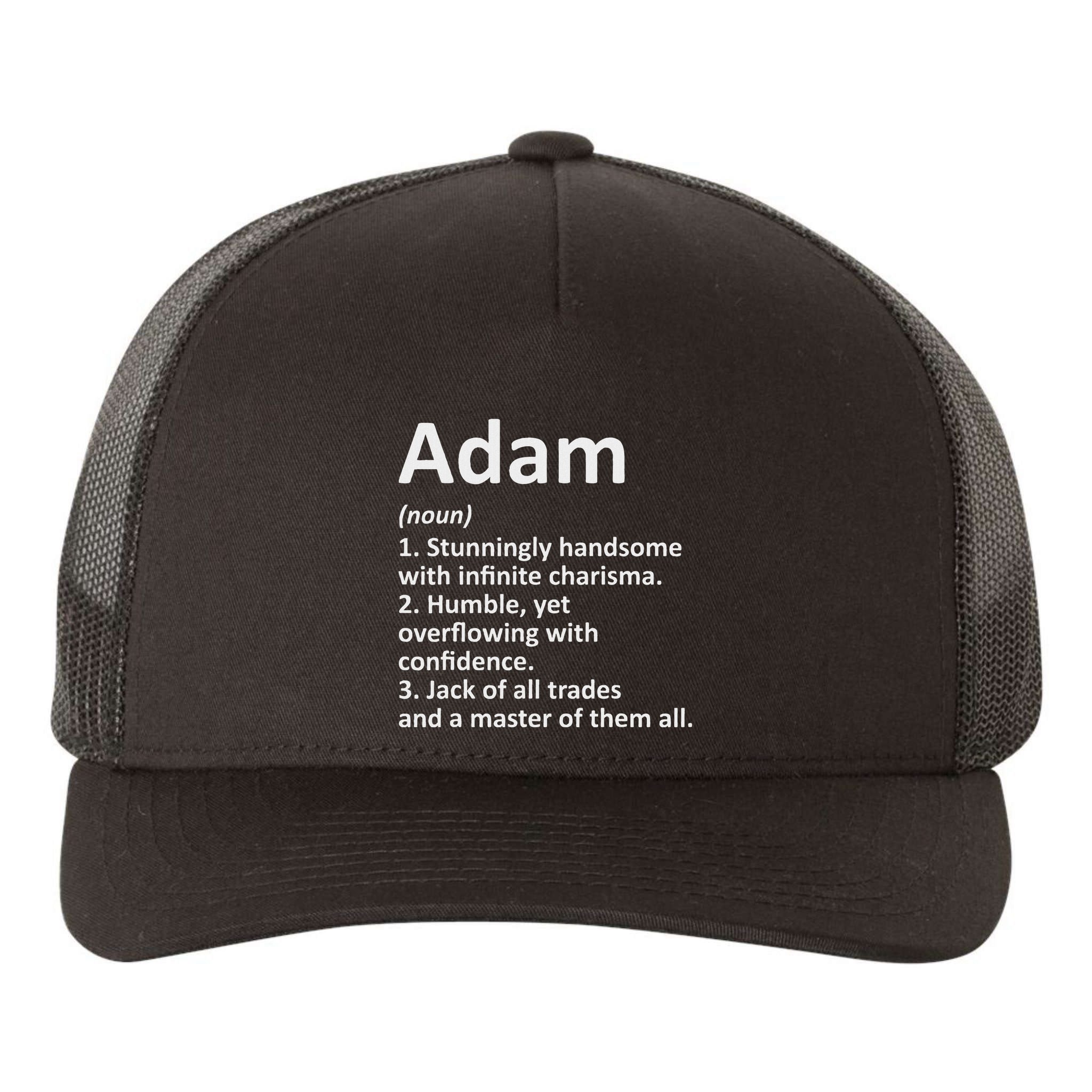 Adam Definition Personalized Name Funny Birthday Gift Idea Yupoong Adult 5-Panel Trucker Hat