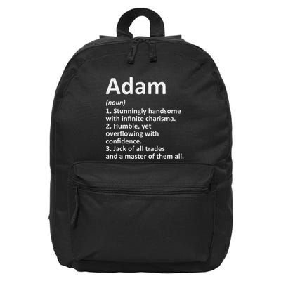 Adam Definition Personalized Name Funny Birthday Gift Idea 16 in Basic Backpack