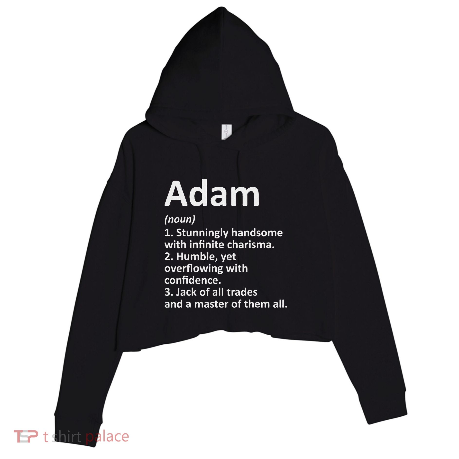 Adam Definition Personalized Name Funny Birthday Gift Idea Crop Fleece Hoodie