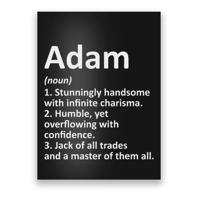 Adam Definition Personalized Name Funny Birthday Gift Idea Poster