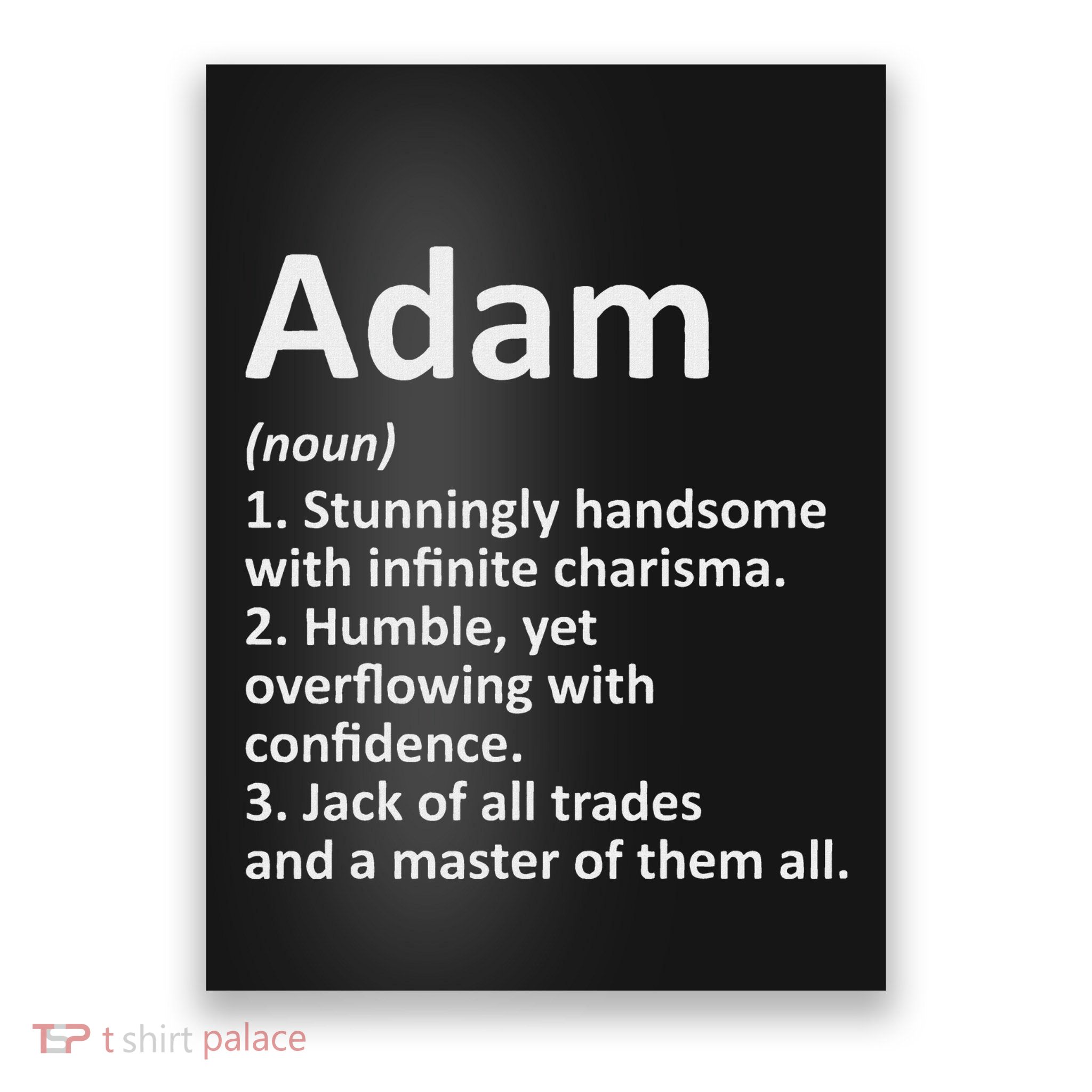 Adam Definition Personalized Name Funny Birthday Gift Idea Poster