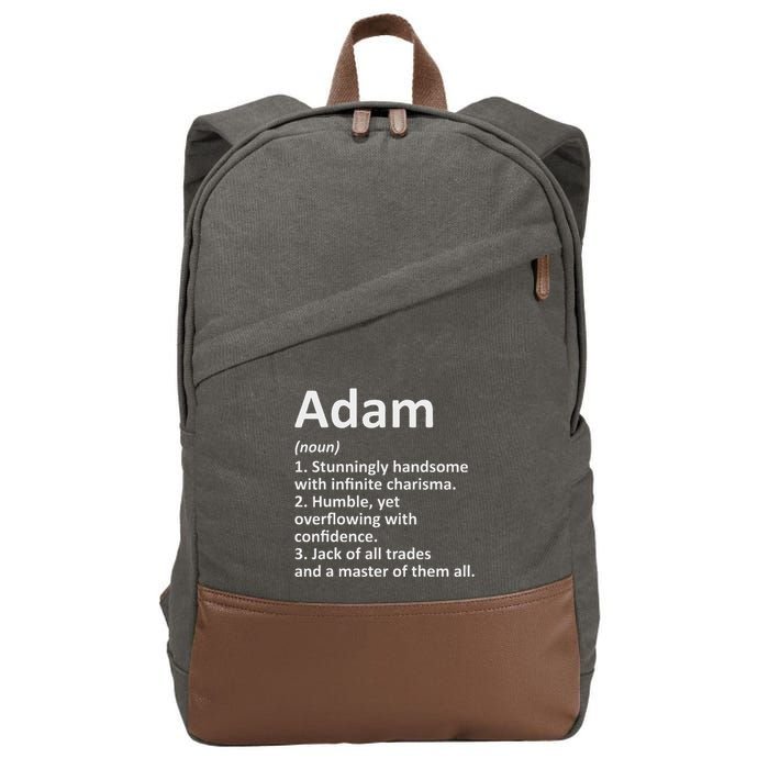 Adam Definition Personalized Name Funny Birthday Gift Idea Cotton Canvas Backpack