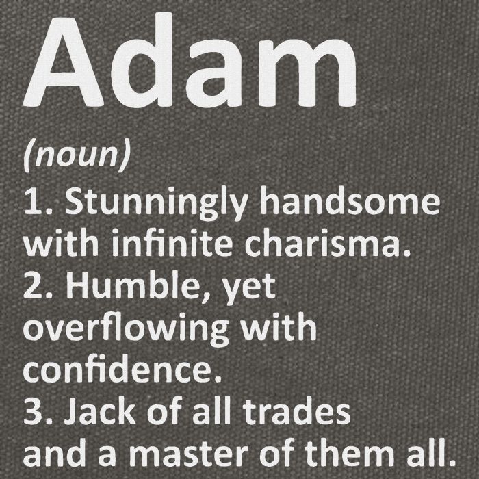Adam Definition Personalized Name Funny Birthday Gift Idea Cotton Canvas Backpack
