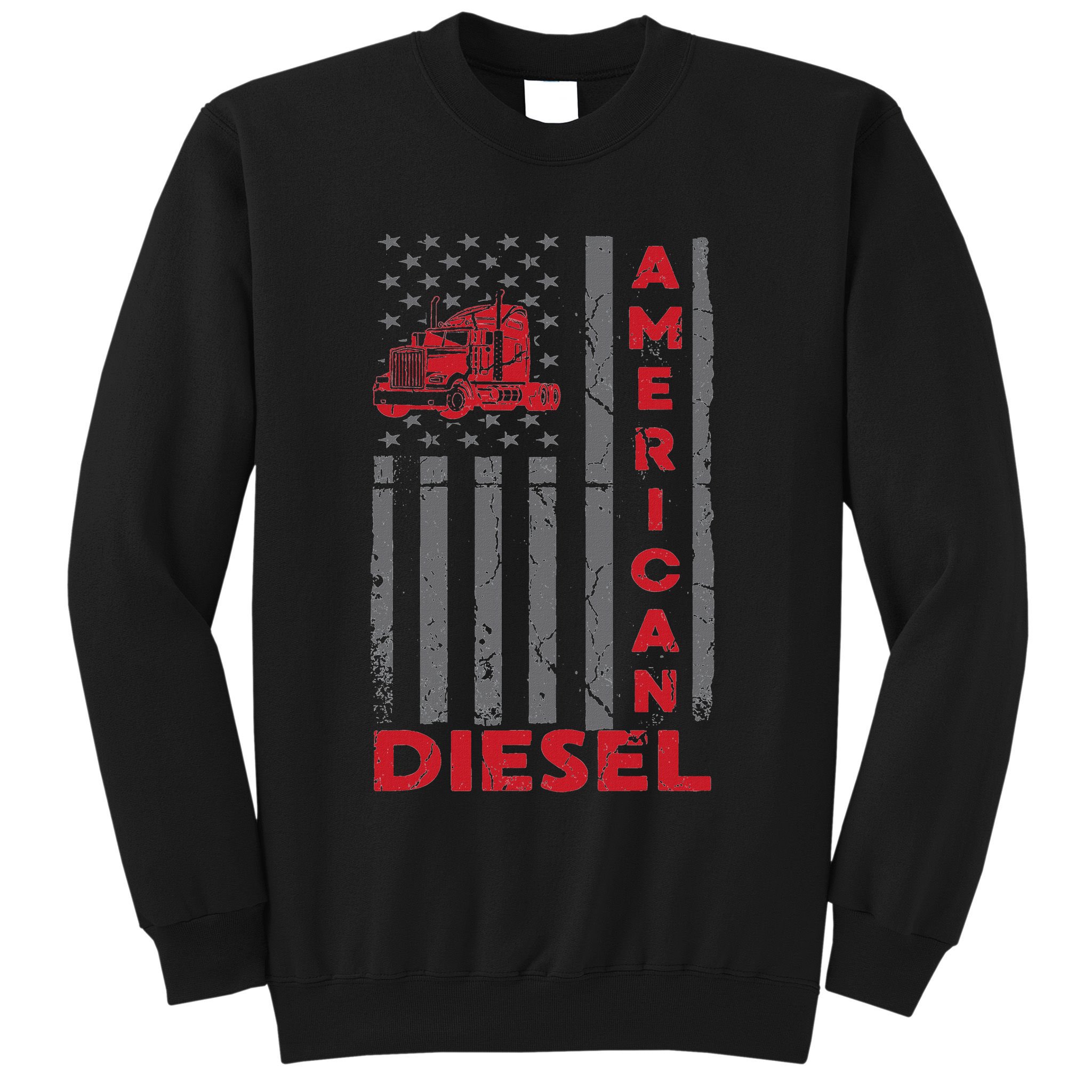 American Diesel Patriotic Flag Trucking Life Usa Truck Fan Sweatshirt
