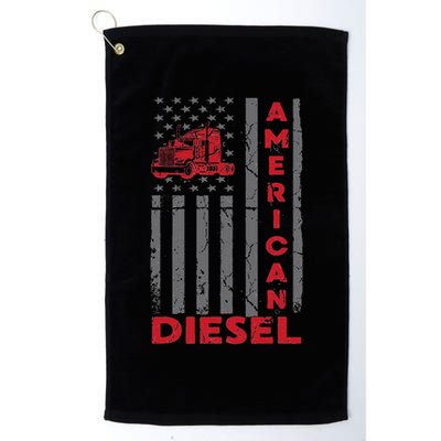 American Diesel Patriotic Flag Trucking Life Usa Truck Fan Golf Towel