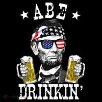 Abe Drinkin Patriotic American Abraham Lincoln Drinking 16 in Basic Backpack