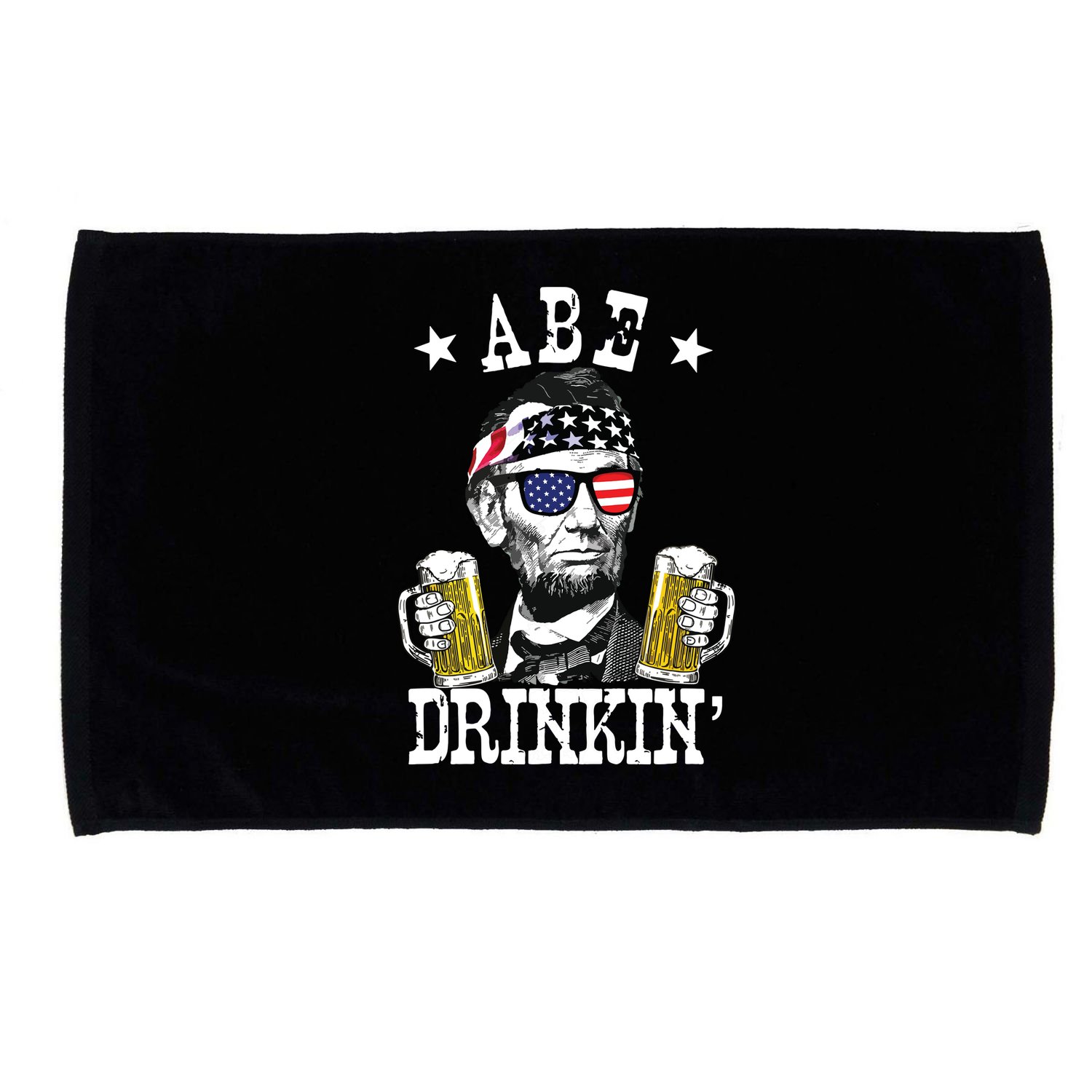 Abe Drinkin Patriotic American Abraham Lincoln Drinking Microfiber Hand Towel