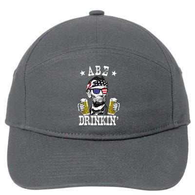 Abe Drinkin Patriotic American Abraham Lincoln Drinking 7-Panel Snapback Hat