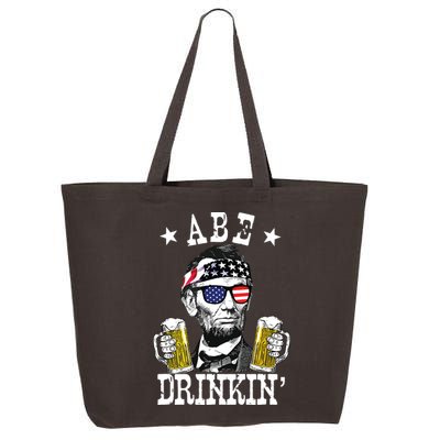 Abe Drinkin Patriotic American Abraham Lincoln Drinking 25L Jumbo Tote