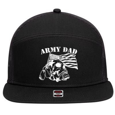 Army Dad Proud Us Army Veteran Us Flag Funny Gift 7 Panel Mesh Trucker Snapback Hat