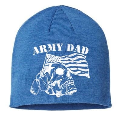 Army Dad Proud Us Army Veteran Us Flag Funny Gift Sustainable Beanie