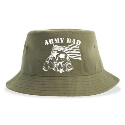 Army Dad Proud Us Army Veteran Us Flag Funny Gift Sustainable Bucket Hat