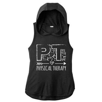 Aesthetic Design PT Physical Therapy Ladies PosiCharge Tri-Blend Wicking Draft Hoodie Tank