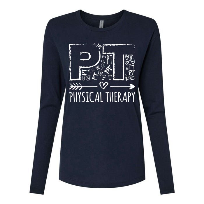 Aesthetic Design PT Physical Therapy Womens Cotton Relaxed Long Sleeve T-Shirt