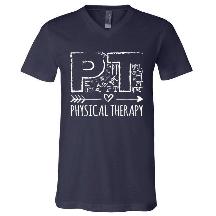 Aesthetic Design PT Physical Therapy V-Neck T-Shirt