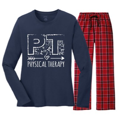 Aesthetic Design PT Physical Therapy Women's Long Sleeve Flannel Pajama Set 