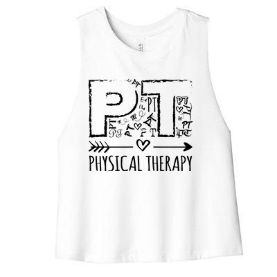 Aesthetic Design PT Physical Therapy Women's Racerback Cropped Tank