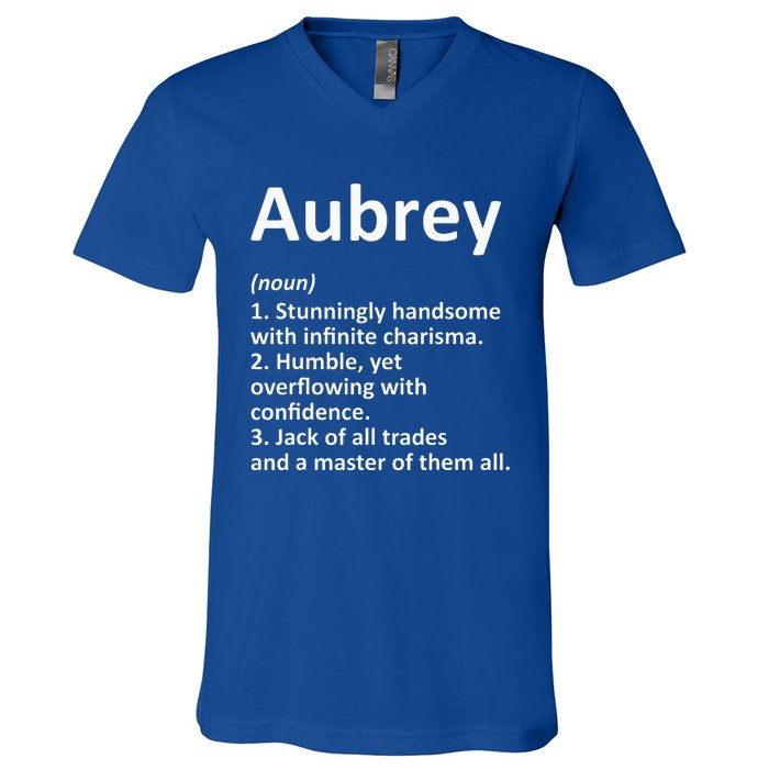 AUBREY Definition Personalized Name Funny Birthday Gift Idea V-Neck T-Shirt