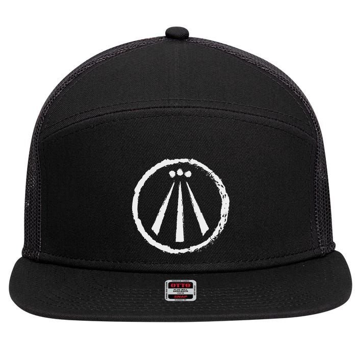 Awen Druid Pagan Celtic Wiccan Symbol 7 Panel Mesh Trucker Snapback Hat
