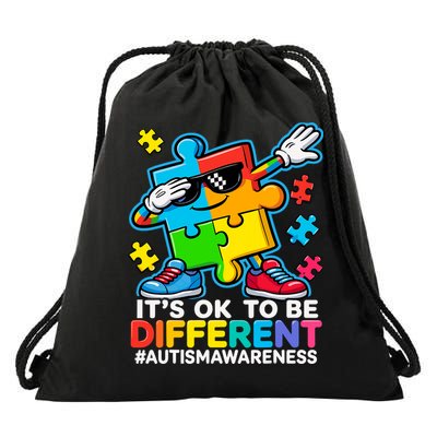 Autism Dabbing Puzzle It's OK To Be Different Autism Drawstring Bag