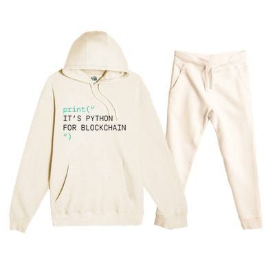 Algorand Developers Print ItS Python For Blockchain Premium Hooded Sweatsuit Set