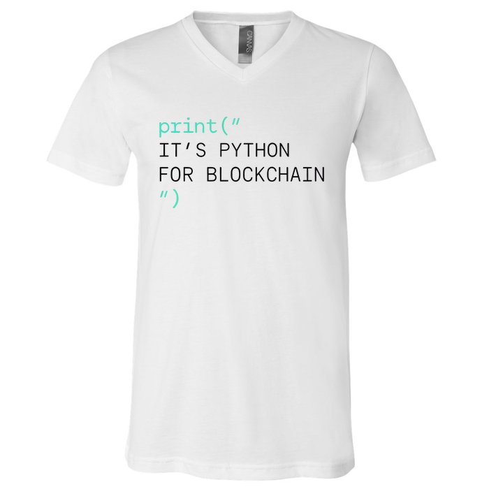 Algorand Developers Print ItS Python For Blockchain V-Neck T-Shirt