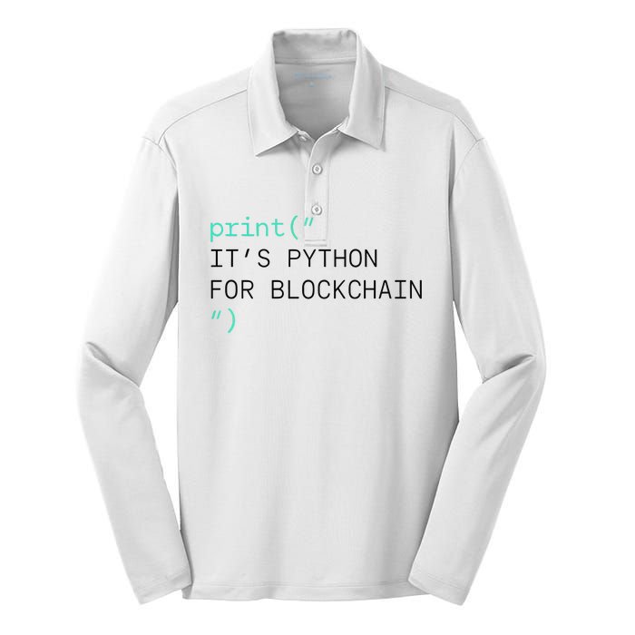 Algorand Developers Print ItS Python For Blockchain Silk Touch Performance Long Sleeve Polo