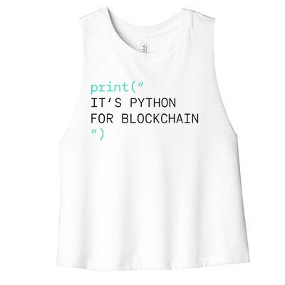 Algorand Developers Print ItS Python For Blockchain Women's Racerback Cropped Tank